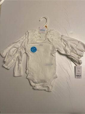 Carter’s Newborn Long Sleeve White Onesies
